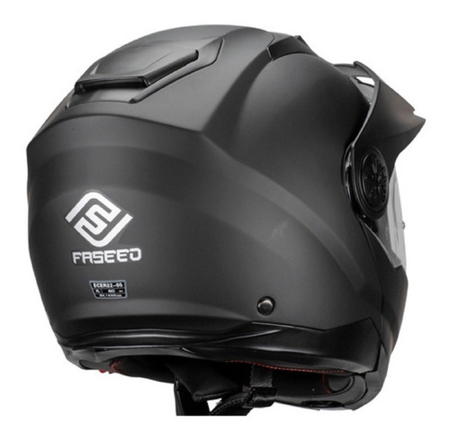 Imagen 3 de 5 de Casco Abatible Moto Fassed Fs-909 Negro Mate Doble Proposito