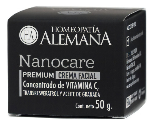 Nanocare Crema Facial Con Resveratrol Y Aceite De Granada Tipo de piel Normal