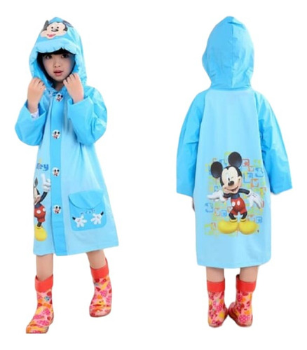 Capa Impermeable De Lluvia Para Niños Niñas Capucha Inflable