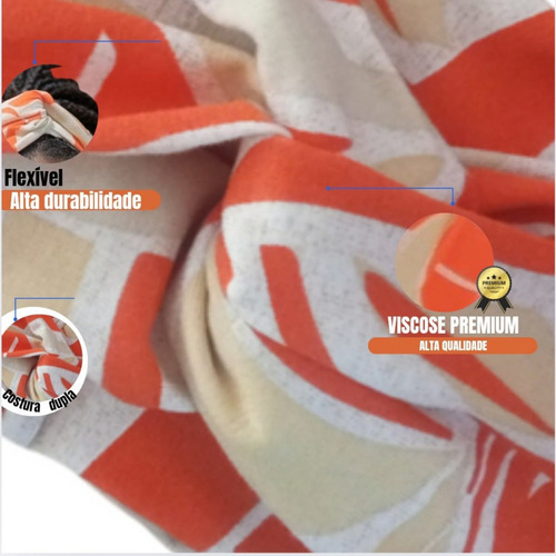 Faixa Cruzada De Cabelo Bandana Aberta Chega Rápido Cor Laranja Estampada