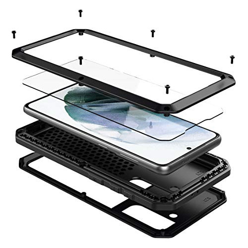 Funda Para Galaxy S21fe Negro Aluminum Alloy Metal With S-02