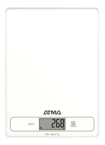 Balanza Cocina Digital Atma Bcat21vwp 3kg Vidrio Templado