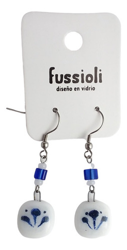 Imagen 5 de 5 de Aretes Largos Estilo Talavera Vidrio Pintado A Mano