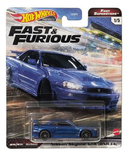 Rápidos y Furiosos Hot Wheels - Nissan Skyline Gtr (bnr34) Color azul