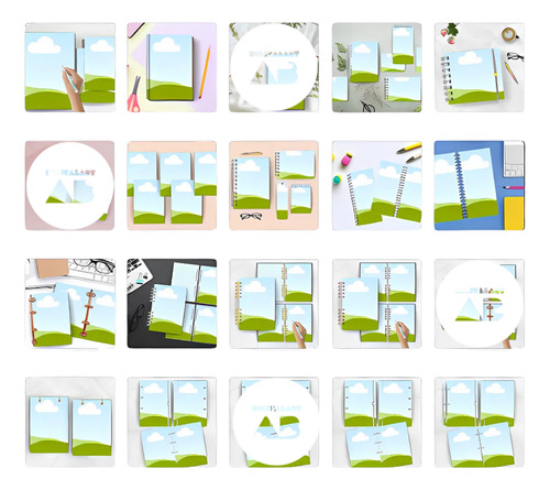 Pack X90 Plantillas Editables Canva Mockup Agendas Libretas