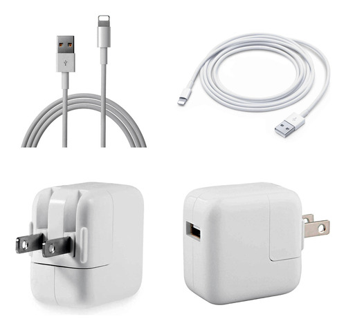 Cargador 12w+cable 1m Compatible iPad 6 7 8 Air/mini/pro