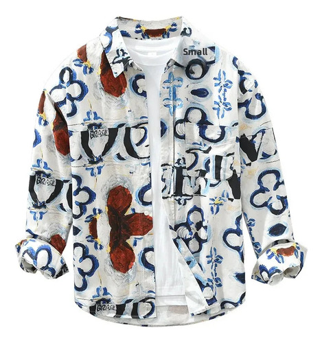 Camisa De Algodón Holgada, Ropa Casual De Manga Larga