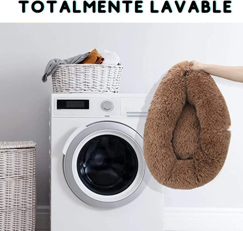 Cama Tipo Dona Antiestres Para Perros Raza Xxl / Gigante Color Chocolate