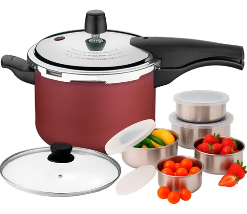 Panela Pressão 2 Em 1 Tramontina Vancouver 4,5l + 5 Tigelas