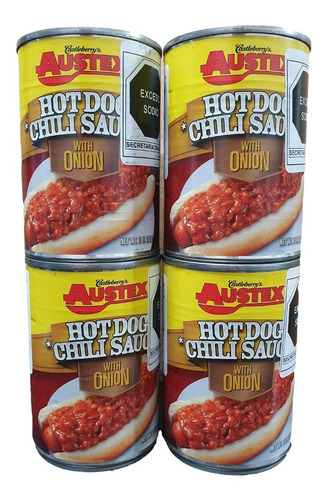 4 Pz Austex Hotdog Chili Sauce Salsa Chili Dog Onion 283g