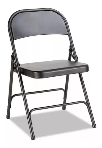Meco Juego de 4 sillas plegables acolchadas de tela de lujo, marco de  cinabrio con asiento y respaldo de tela motivada, ideal para eventos en