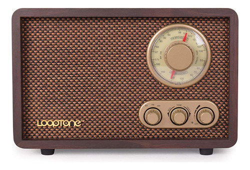 Looptone Fm Am Radio Retro Madera Radio Con Bluetooth Play M