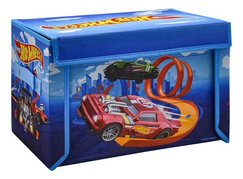 Cubo 2 En 1 Almacenamiento De Carros Y Pista Hot Wheels Color Multicolor