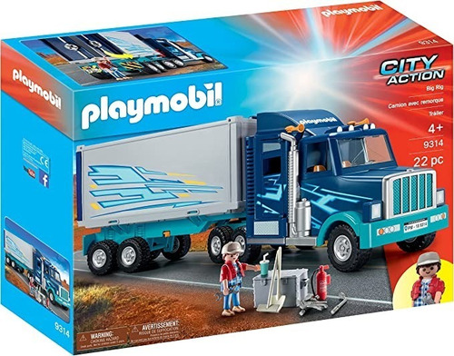 Figura Armable Playmobil City Action Big Rig Trailer 22 Pc