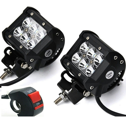 2 Faros Auxiliares 6 Led Moto , Cuatriciclo  100% Aluminio!