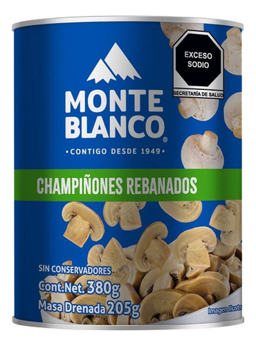 3 Pza Champiñones Monteblanco Rebanados 380 G