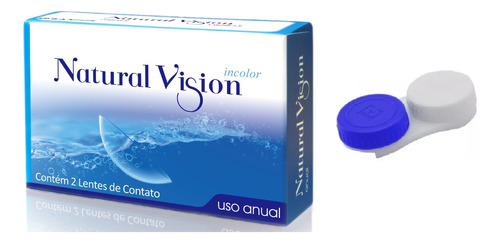 Lente De Contato Incolor Anual Com Grau Natural Vision 1 Par