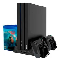 Comprar Base Enfriadora Para Ps4 Normal Pro Slim Carga 2 Controles 