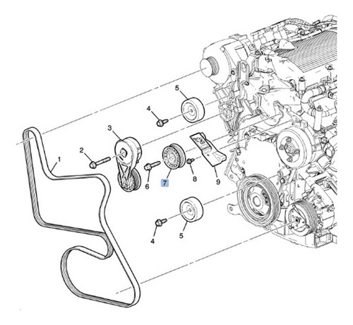Polea Loca Banda Motor Chevrolet W4500 Tiltmaster 2003