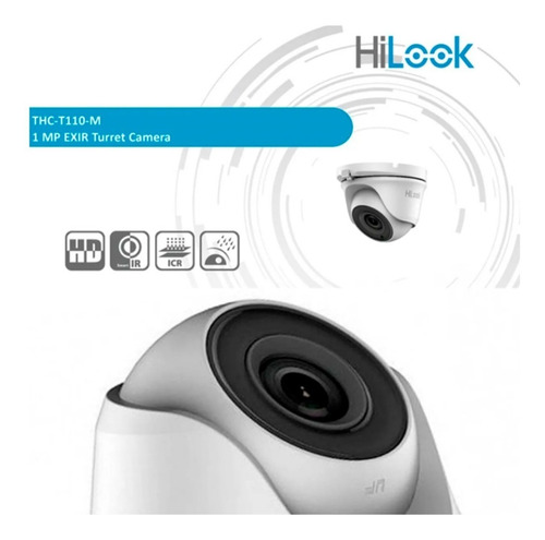 Imagen 4 de 5 de Cámara Seguridad Analógica Hilook 1mp Ir20m Exir Domo Metal