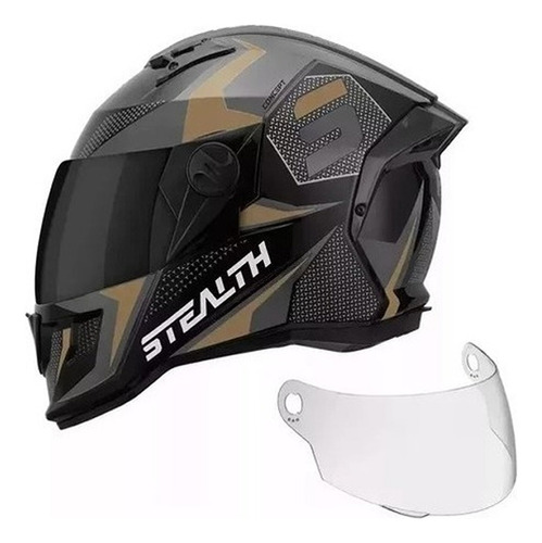 Capacete Stealth Concept Pro Tork + Viseira Fumê C Nfe *