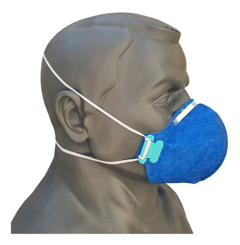 50 Máscaras N95 Proteção Respiratória Pff2 Inmetro E Iso9001 Cor Azul Lub