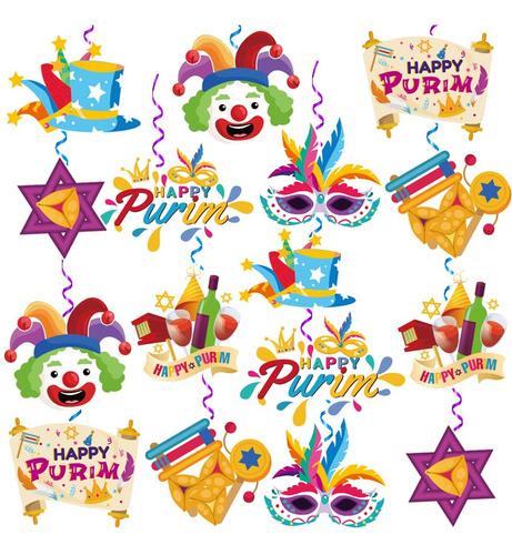 Decoracion Remolino Colgante Purim Happy Fiesta Carnaval