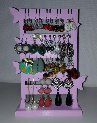 Imagen 4 de 4 de Organizador Porta Aros Y Bijou Mariposas (80 Espacios)
