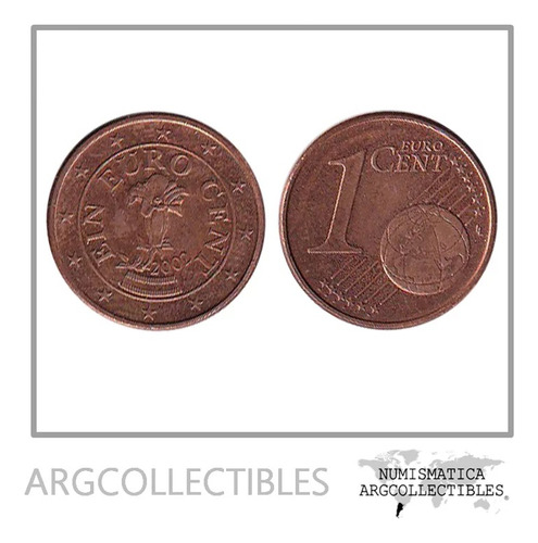 Austria Moneda 1 Centavo 2002 Acero Km-3082 Unc