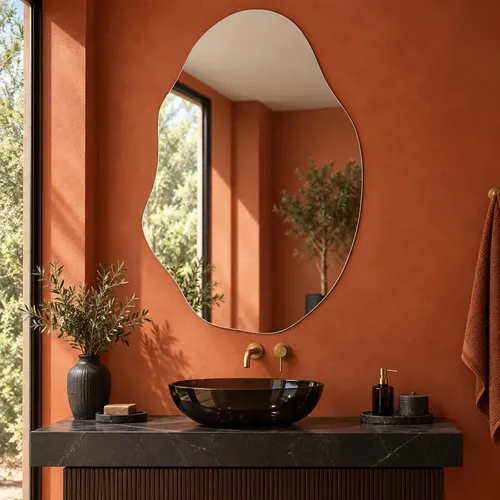 Espelho Orgânico De Parede 70cm Banheiro Lavabo Sem Moldura Organico Og04
