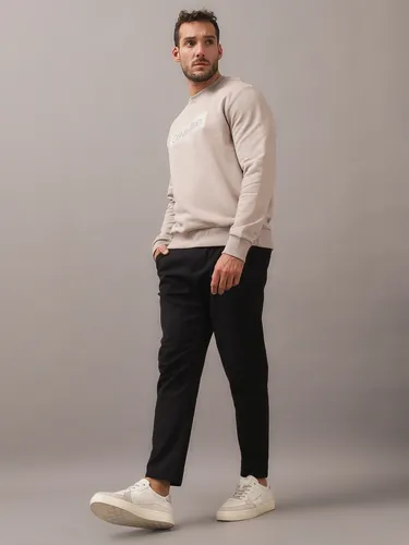 Polerón Textured Embroidery Beige Calvin Klein