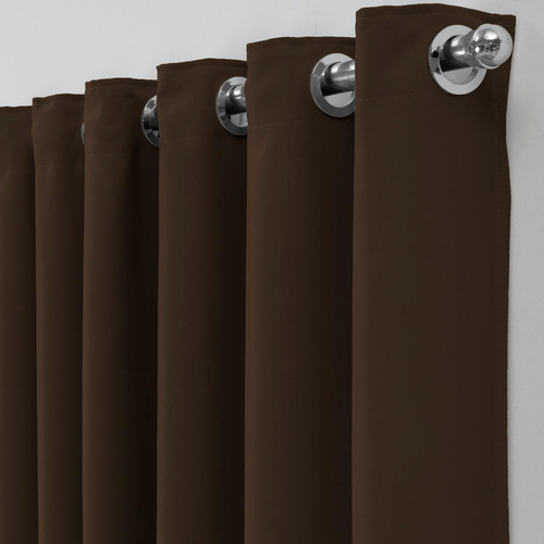 Cortina Blackout Três Metros Cor Tabaco Decoração Casa