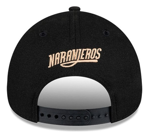 Gorra Curva New Era Naranjos Logotipo Bordado Ajustable Negro Unisex