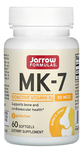 Jarrow Formulas Vitamina K2 como Mk-7 60 Softgels