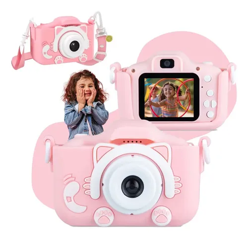 Câmera Infantil Digital Filmadora Infantil Máquina Fotográfica Infantil Fotografa E Filma Tira Foto De Verdade Rosa Tippi