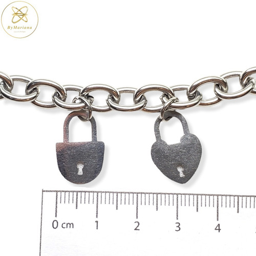 Imagen 4 de 5 de Pulsera Acero Con Candados