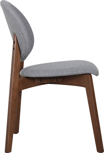 Silla Comedor Madera Nogal Tapiz Gris Minimalista Moderna