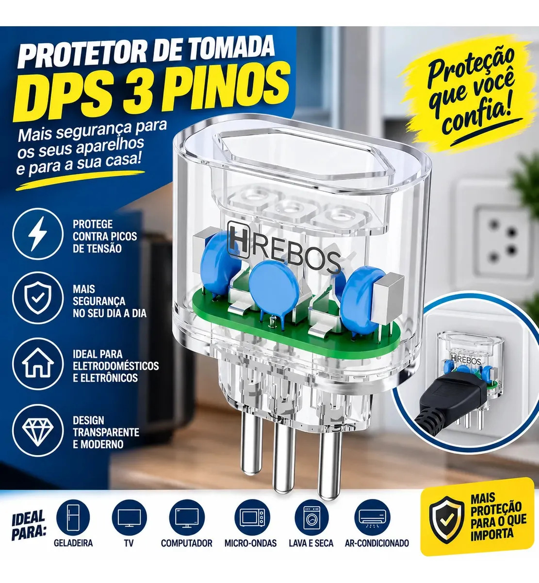 Protetor Contra Surtos Elétricos 20a Bivolt
