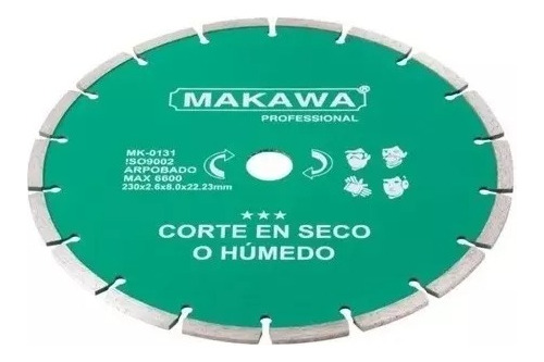 Disco Diamantado 230mm Verde Makawa