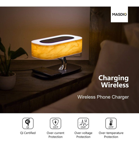 Ampolla Lámpara De Noche Con Altavoz Bluetooth Y Cargador In