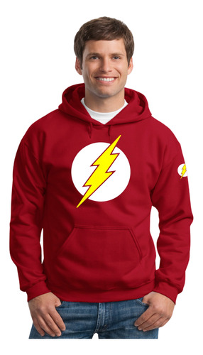 Sudadera Capucha Flash Super Heroe Logo Liga De La Justicia