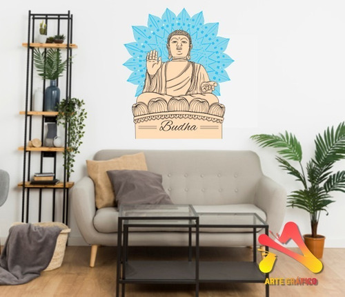 Vinilo Decorativo Pared Multicolor Mandala Budha 100x100cm