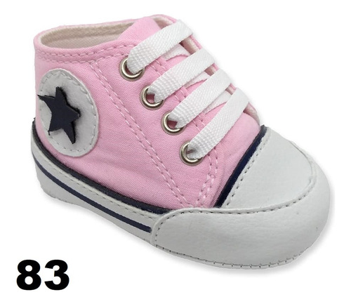 Tênis Pititiko Modelo Allstar Tecido Rosa Bebê