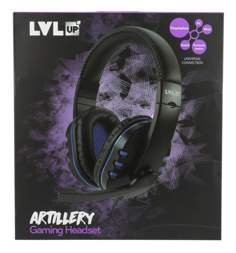 Imagen 4 de 4 de Diadema Gaming Levelup Azul Ps Xbox Switch Pc Celular 3.5mm