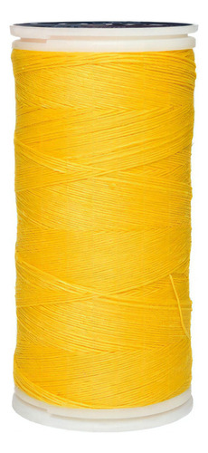 Caja 12 Pzas Hilo Coats Poliéster Liso 3 Cabos Fibra Corta Color T6980-0118 Amarillo Medio