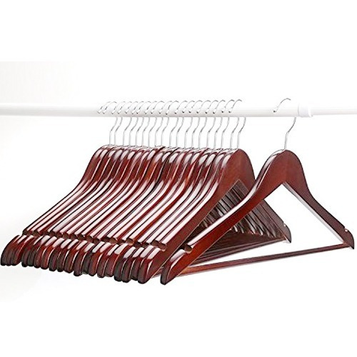 Perchas De Madera Chocolate Lustradas X 100 Unid. Premium