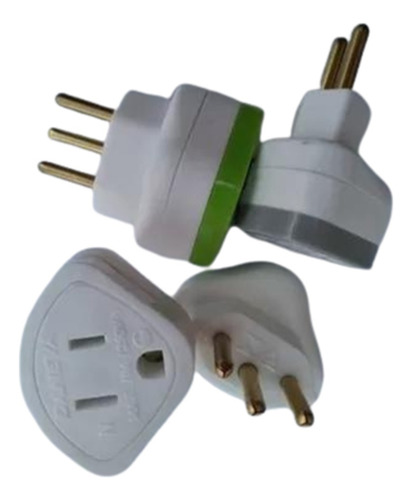 Pino Adap P/ Tomada Novo 3p P/ Antigo 2 Chato+ T = Kit 4 Pçs