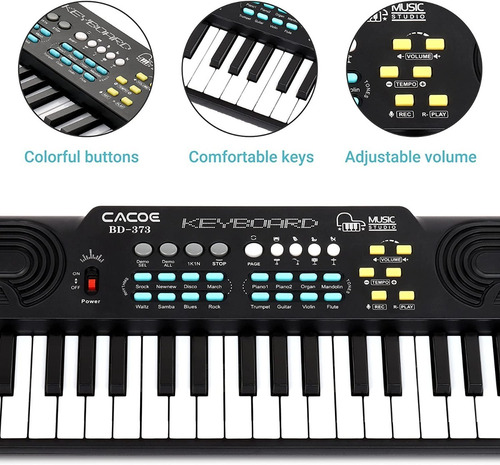 Imagen 3 de 7 de Teclado Órgano Musical C/ Micrófono 37 Teclas 8 Tonos Bd373