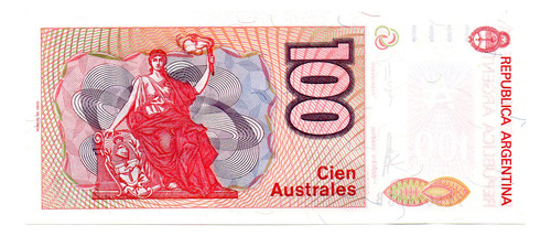 Billete 100 Australes, Bottero 2843, Año 1989 Sc