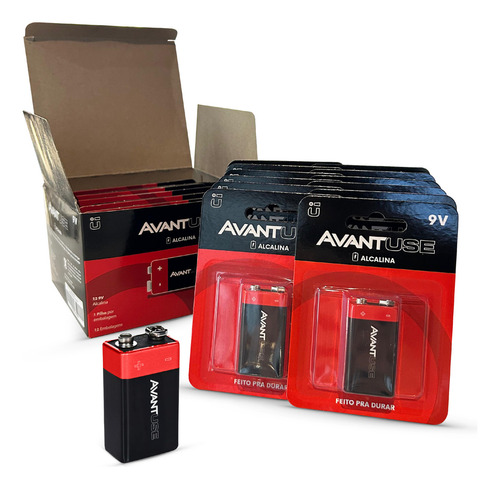 Kit 12 Baterias Alcalina 9v Cod: 408100014-12 Avant Use